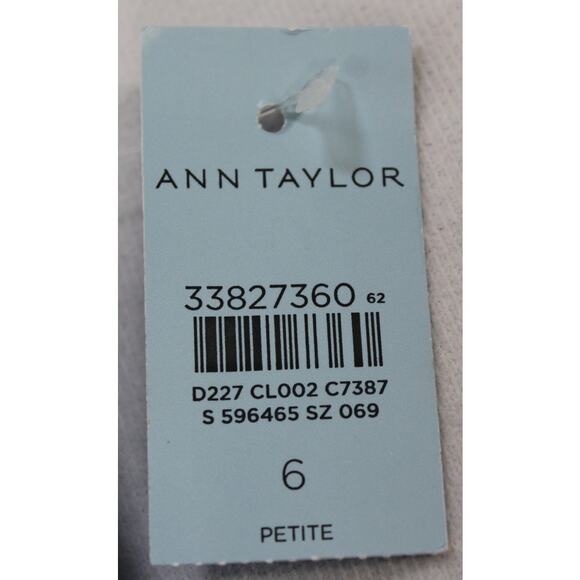 NWT Ann Taylor Petite 6P Wide Leg Crop Pants High Rise Blue Dress Trousers - Picture 8 of 12